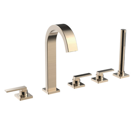 SB-2533-BBZ Lura 5-Hole Roman Tub Faucet with Platform Lever Handles BBZ