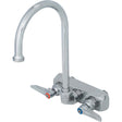 T&S Brass B-1146 Wall Mounted Centerset Commercial Faucet with 4" Centers, Less Spray, Lever Handles