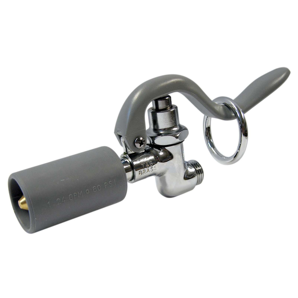 T&S B-0107-CM Brass Ultimate Spray Valve with Low Flow Spray Tip, 3/4-14 UN Male Inlet, 0.65 gpm, Polished Chrome Plated