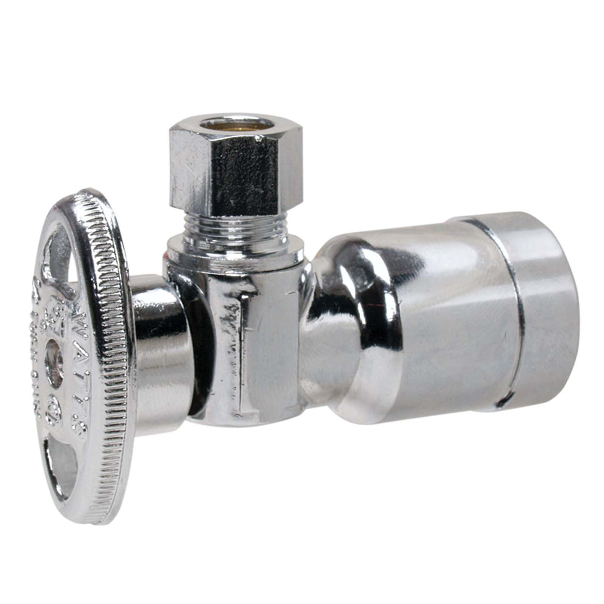 Sioux Chief 132-G2Q1C04 1/2" PDQ x 3/8" OD Compression Chrome Brass 1/4-Turn (Lead Free) Angle Supply Stop