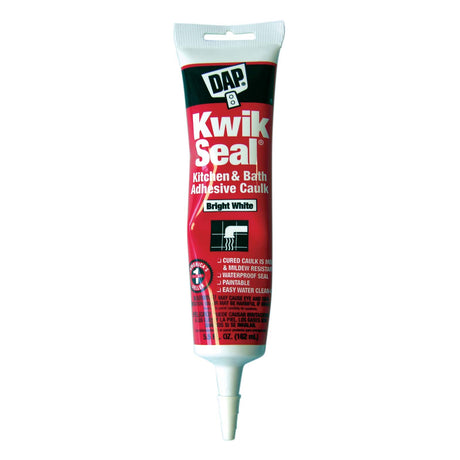 Dap Kwik Seal 18001 Kitchen and Bath Adhesive Caulk, 5.5 oz, White