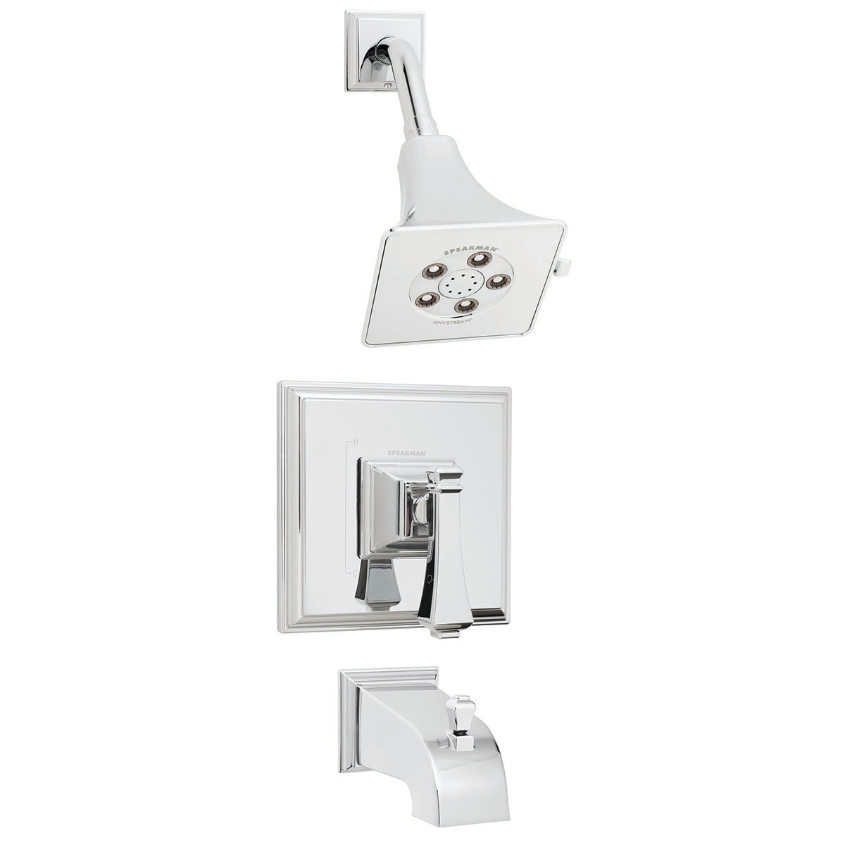 Speakman SLV-8031 Rainier Trim, Shower and Tub Combination (Valve not included) Polished Chrome Finish - 2.5 GPM