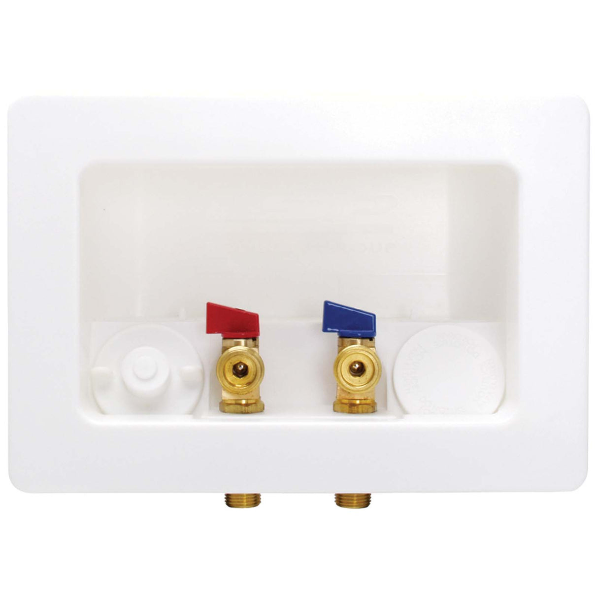 LSP OB-2011 1/2" Sweat Dual Outlet Box with 1/4 Turn Valve Plastic White