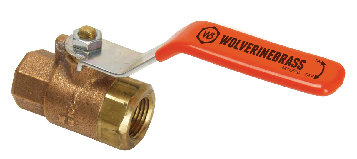1-1/2" FIP Brass Full Port Ball Valve without Drain