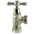 221LF 1/2" x 3/4" CC x Hose Arrowhead T-Handle Washing Machine Valve Brass Satin/Nickel