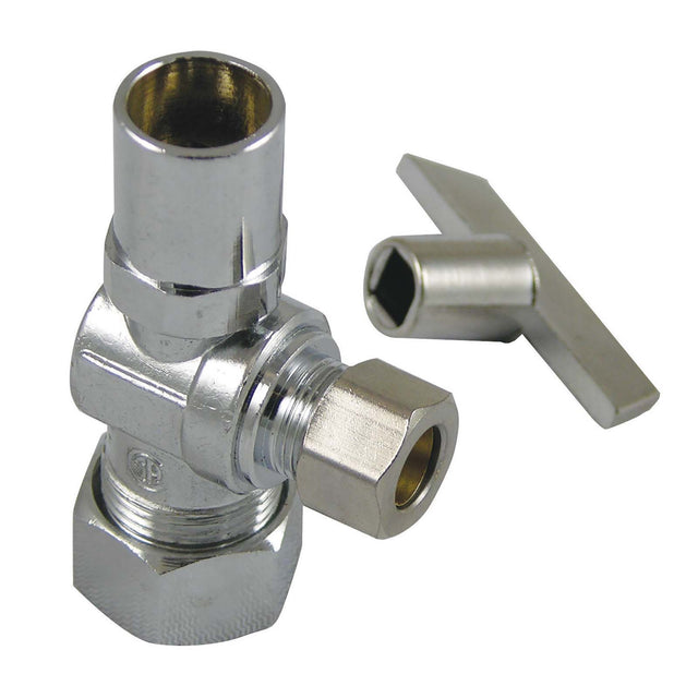 PlumbMaster Approved 55788NL 1/2" Compression x 3/8" OD Compression Chrome Plated (Lead Free) Angle Stop with Loose Key