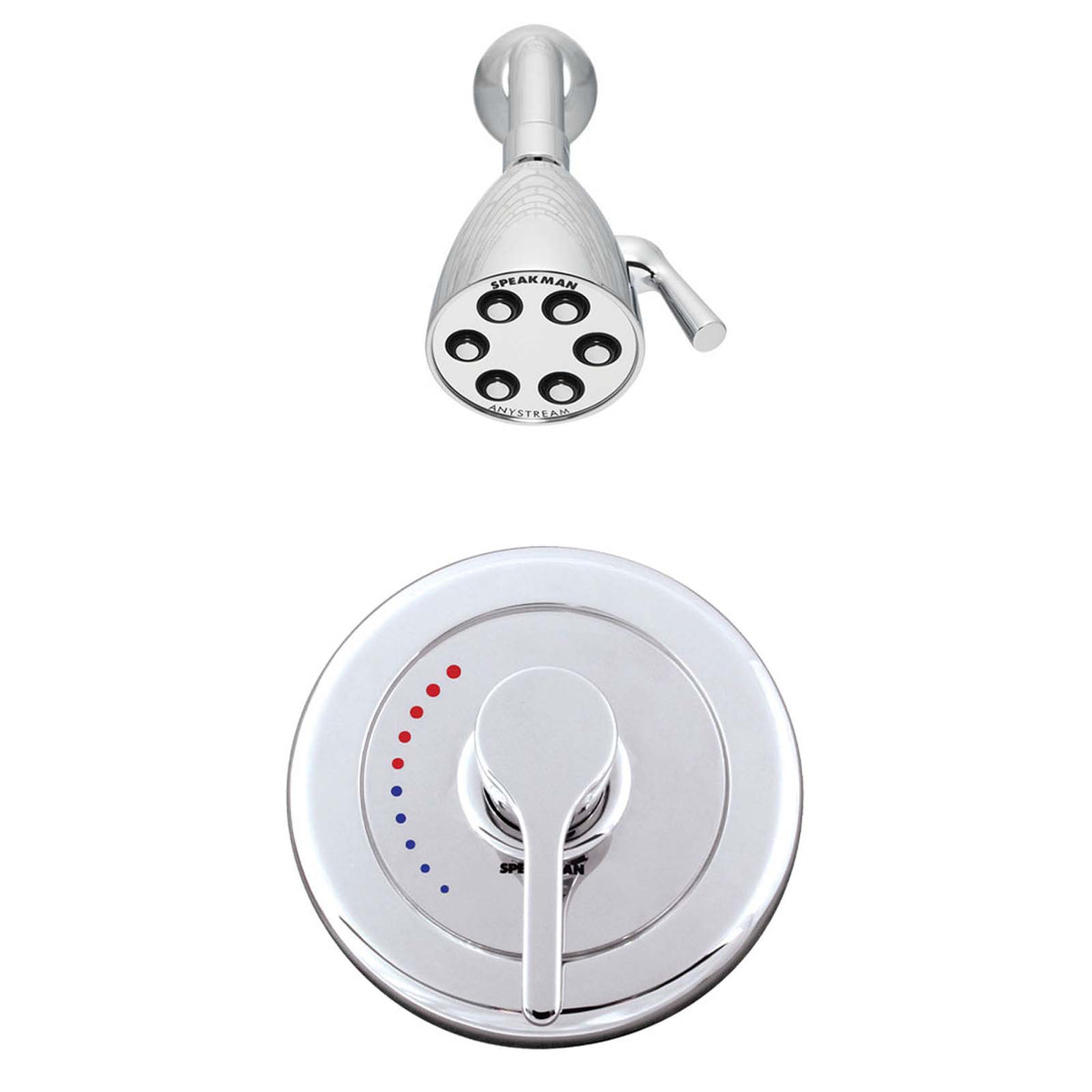 Speakman Sentinel Mark II SM-3010-IS-2 Pressure Balance Valve with Shower Head Polished Chrome Finish - 2.5 GPM