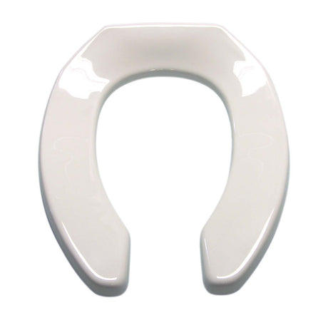 Bemis 1955SSCT Heavy-Duty Open Front Elongated Plastic Toilet Seat Without Cover, White