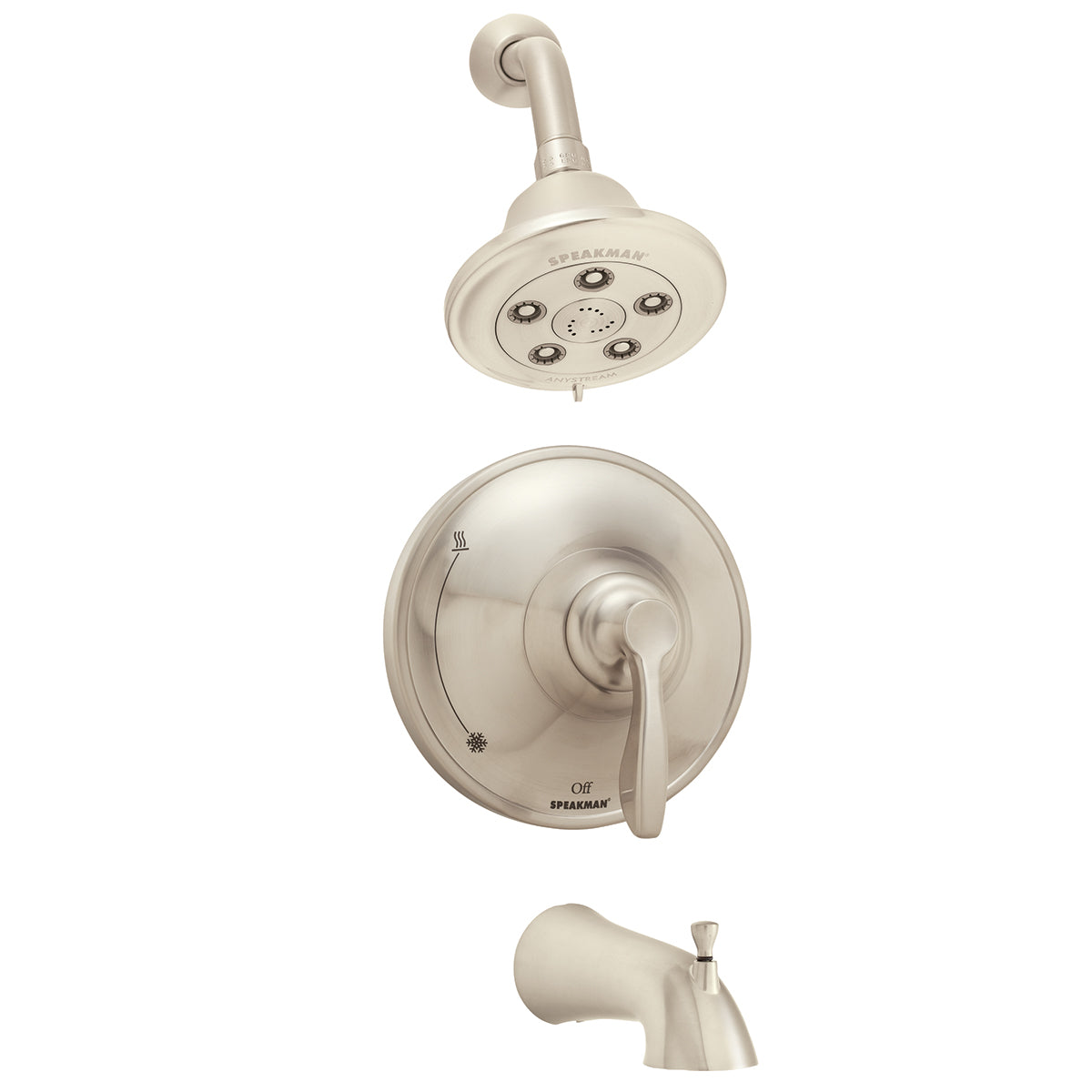 Speakman Chelsea SLV-10030 Trim Shower and Tub Combination (Valve not included) Brushed Nickel Finish - 2.5 GPM