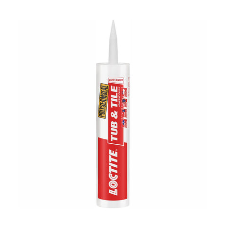 Loctite 2138420 Caulk Adhesive, Tub & Tile White, 5.5 oz