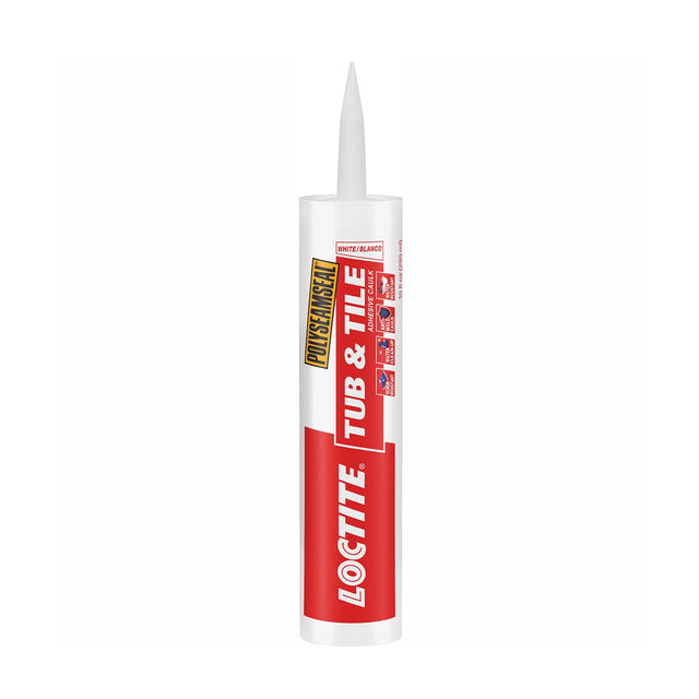 Loctite 2138420 Caulk Adhesive, Tub & Tile White, 5.5 oz