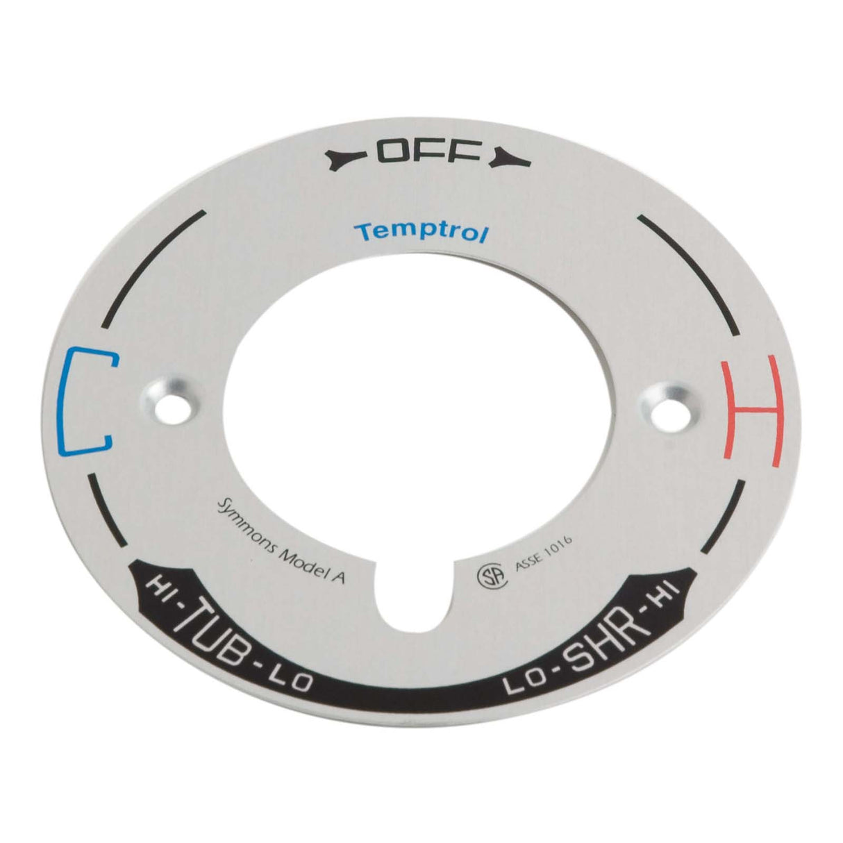 Symmons T-29A Metal Valve Dial for Temptrol 76 Model "A" Valve with Temperature Control, 6" Dia x 1-19/64" T, Chrome