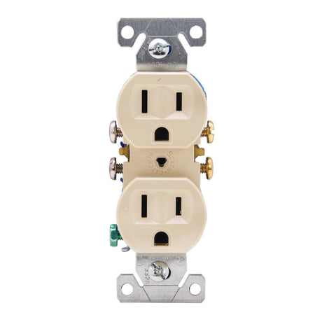 Eaton 270V Duplex Receptacle, Ivory, 120 VAC, 15 A