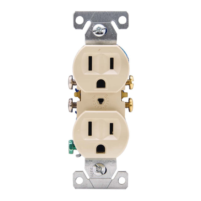 Eaton 270V Duplex Receptacle, Ivory, 120 VAC, 15 A