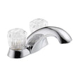 Delta 2502LF Classic Twin Acryllic Handle Centerset Bathroom Faucet Less Pop-up, Chrome