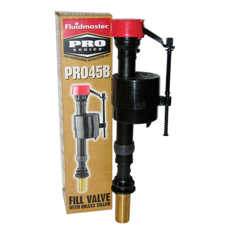 Fluidmaster Plastic Ballcock Pro 45B Fill Valve Brass Shank