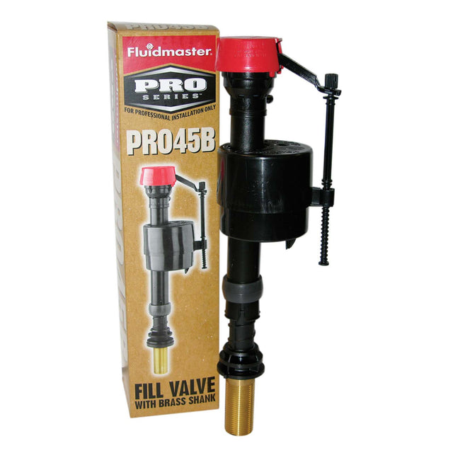 Fluidmaster Plastic Ballcock Pro 45B Fill Valve Brass Shank