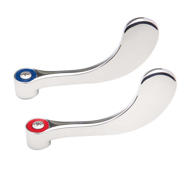Chicago Faucets 317-PRJKCP Hot & Cold Wrist Blade Handle (Pair), 4" L, Chrome Plated