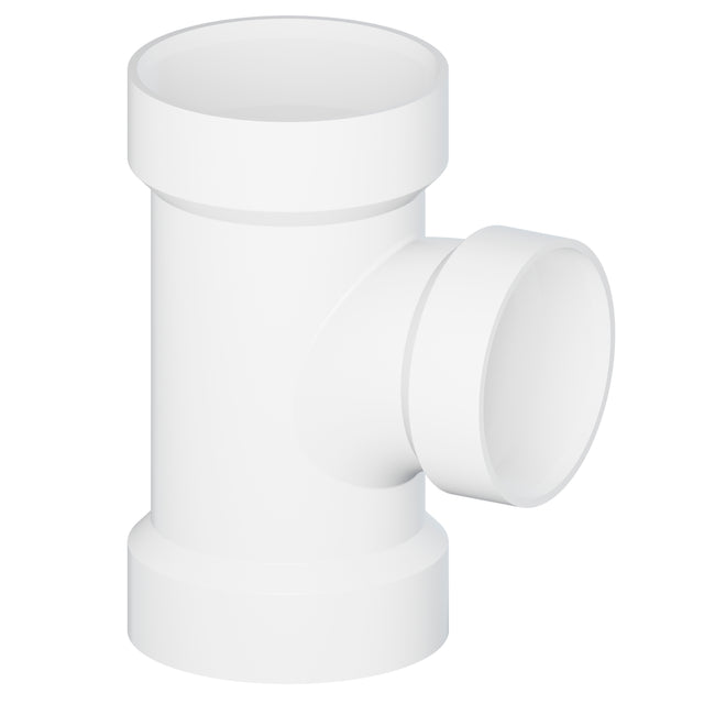 Tigre 401-3469 2 x 1-1/2 x 1-1/2" Hub x Hub x Hub PVC SCH 40 Reducing Sanitary Tee White