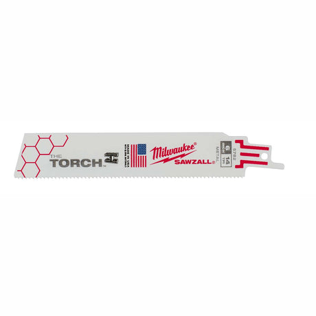 Milwaukee 48-00-5782 6" 14TPI Sawzall Blades, Torch, Metal (5 pack)