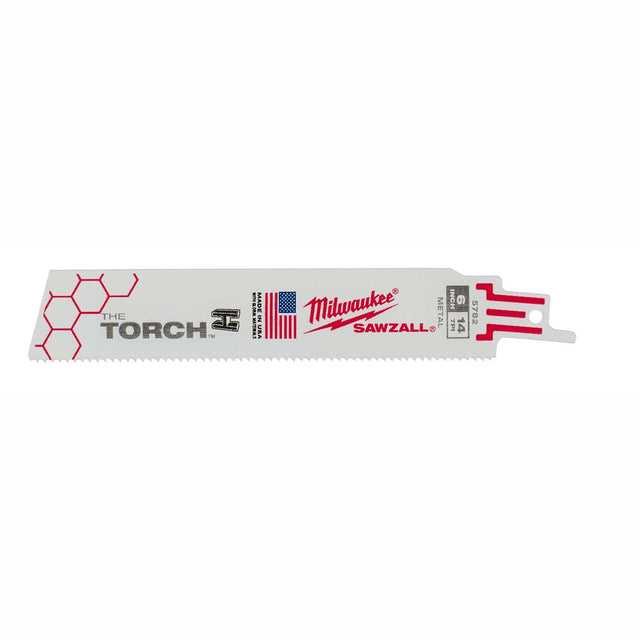 Milwaukee 48-00-5782 6" 14TPI Sawzall Blades, Torch, Metal (5 pack)