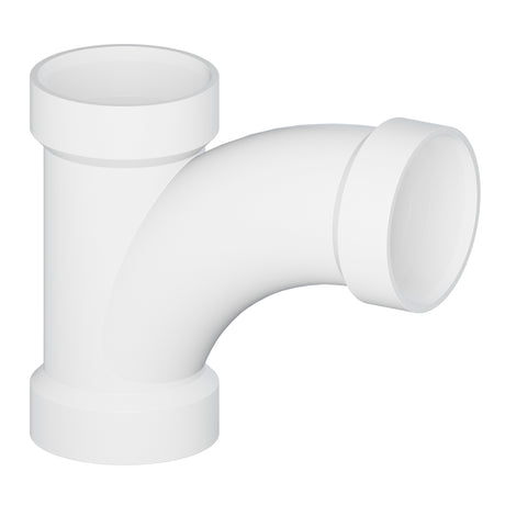 Tigre 501-3564 4" Hub PVC SCH 40 Single Long Radius Combination Tee-Wye White