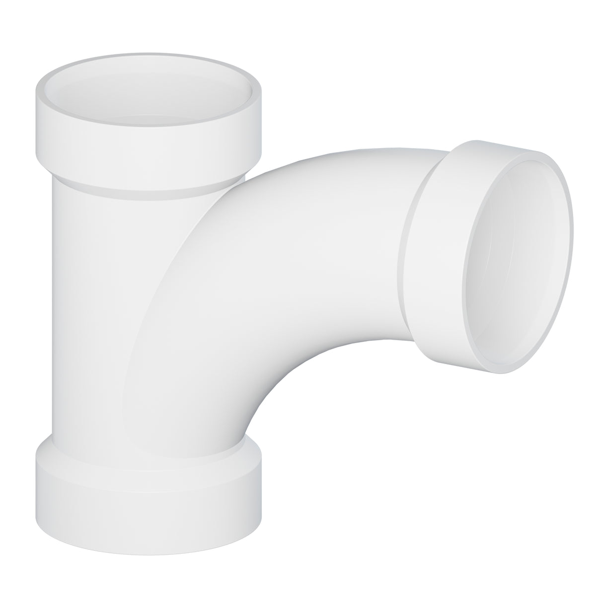 Tigre 501-3561 1-1/2" Hub PVC SCH 40 Single Long Radius Combination Tee-Wye White