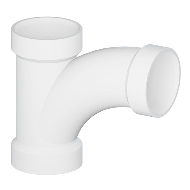 Tigre 501-3561 1-1/2" Hub PVC SCH 40 Single Long Radius Combination Tee-Wye White