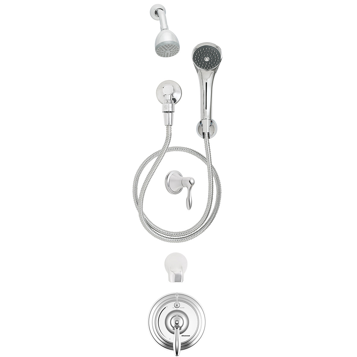 Speakman SLV-5470 SentinelPro Diverter Trim, Shower and Tub System (Valve not included) Polished Chrome Finish - 2.0 GPM head / 2.5 GPM hand