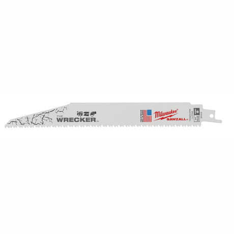 Milwaukee 48-00-5706 9" 8TPI Sawzall Blades, The Wrecker, Metal, Plastic, Wood (5 pack)