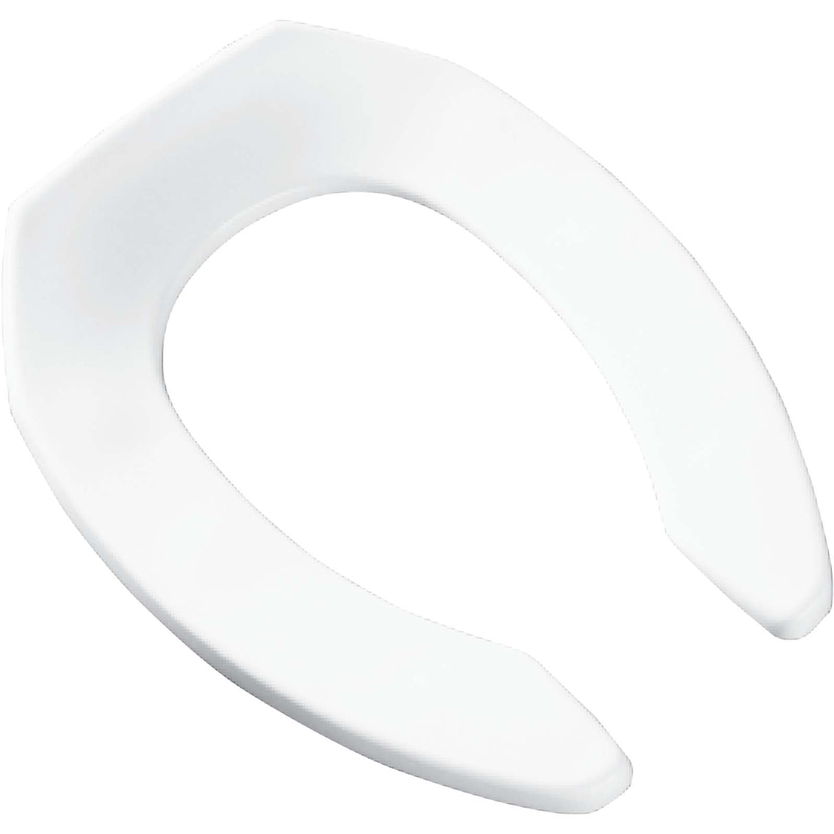 Open Front Elongated Plastic Toilet Seat without Cover, White