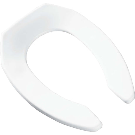 Open Front Elongated Plastic Toilet Seat without Cover, White