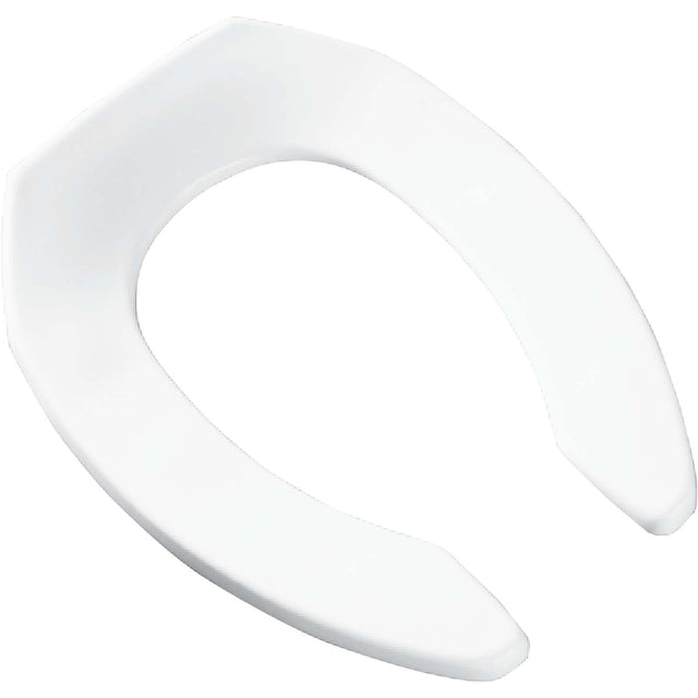 Open Front Elongated Plastic Toilet Seat without Cover, White