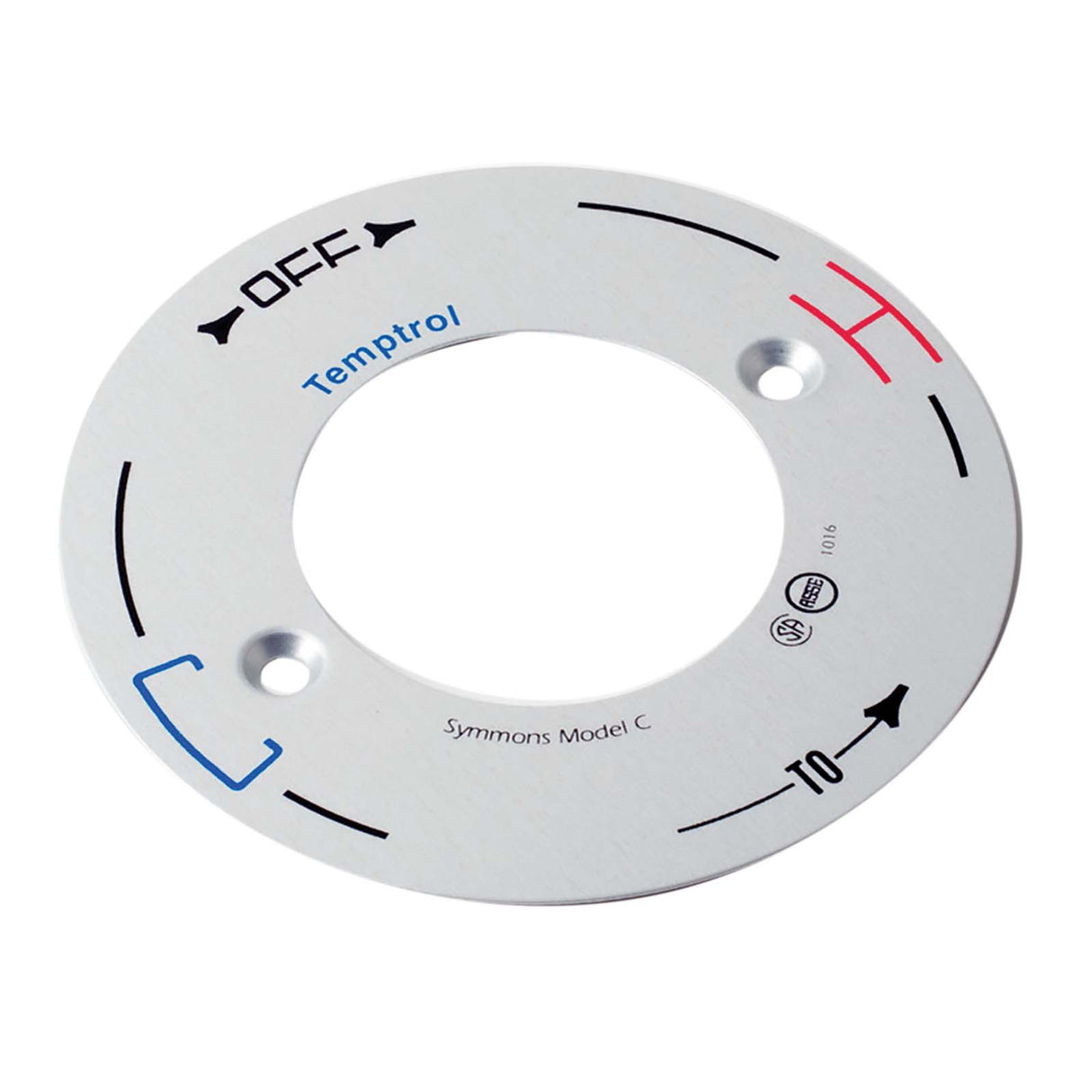 Symmons T-29C Chrome Metal Dial (Model C) Escutcheon for TA-10 Spindle for Temptrol Tub/Shower Valves