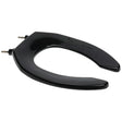 Open Front Elongated Plastic Toilet Seat without Cover, Black
