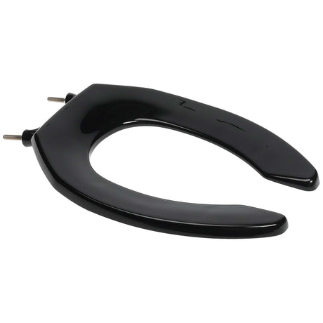 Open Front Elongated Plastic Toilet Seat without Cover, Black