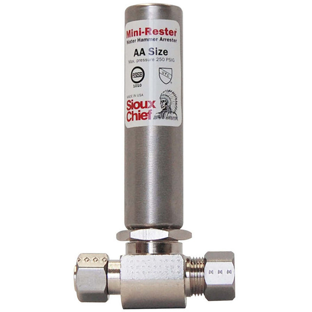 MiniRester 660-GTR Series Machined Brass No-Lead Water Hammer Arrester, 3/8 x 3/8"