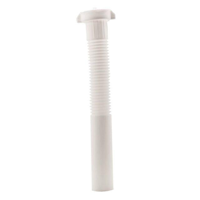 PlumbMaster Approved 51068 1-1/2 x 11" Plastic Direct Connection Flanged Flexible Tailpiece Extension White