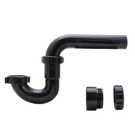 Keeney 400TTB 1-1/2" Inlet Polypropylene Plastic P-Trap with Marvel Connector Black