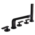 SB-2731-MB Vector 5-Hole Deck Mount Tub Faucet in Matte Black