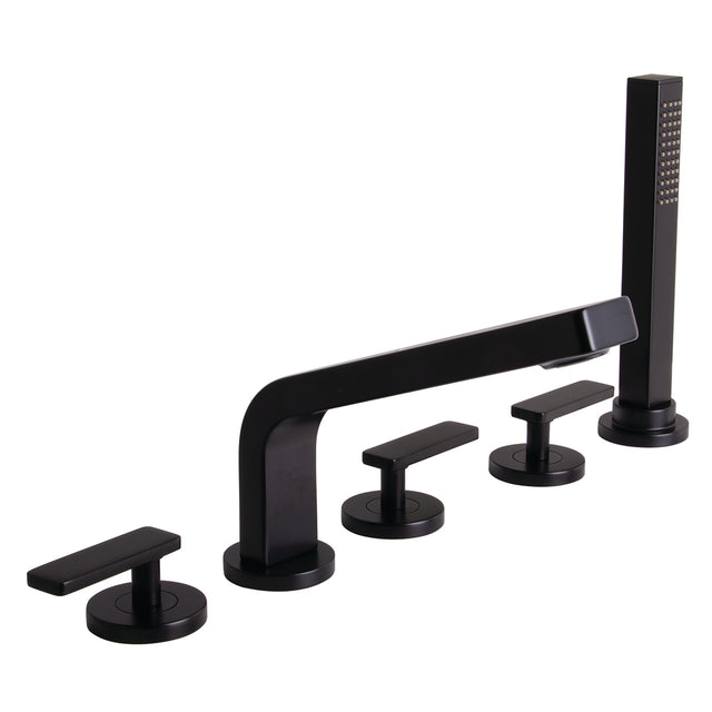SB-2731-MB Vector 5-Hole Deck Mount Tub Faucet in Matte Black