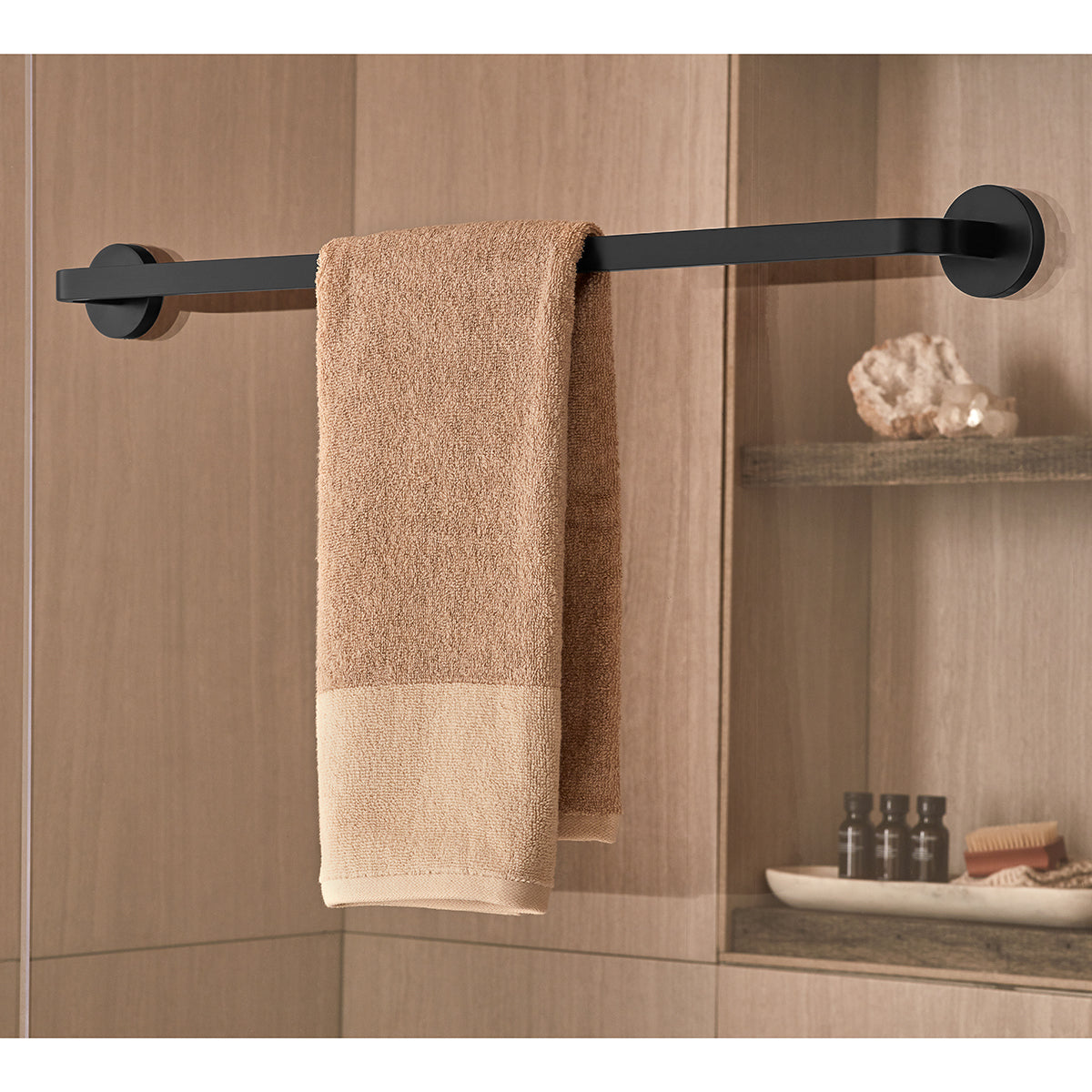 SH-2702-MB Vector 24in. Back-to-Back Towel Bar for Glass Shower Door MB