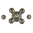 PlumbMaster Approved 46107 PVD Brushed Nickel Universal Single Cross Handle for Tub and Shower