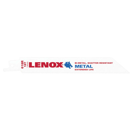 Lenox 20566618R 6" 18TPI Reciprocating Saw Blade, Metal (5 pack)