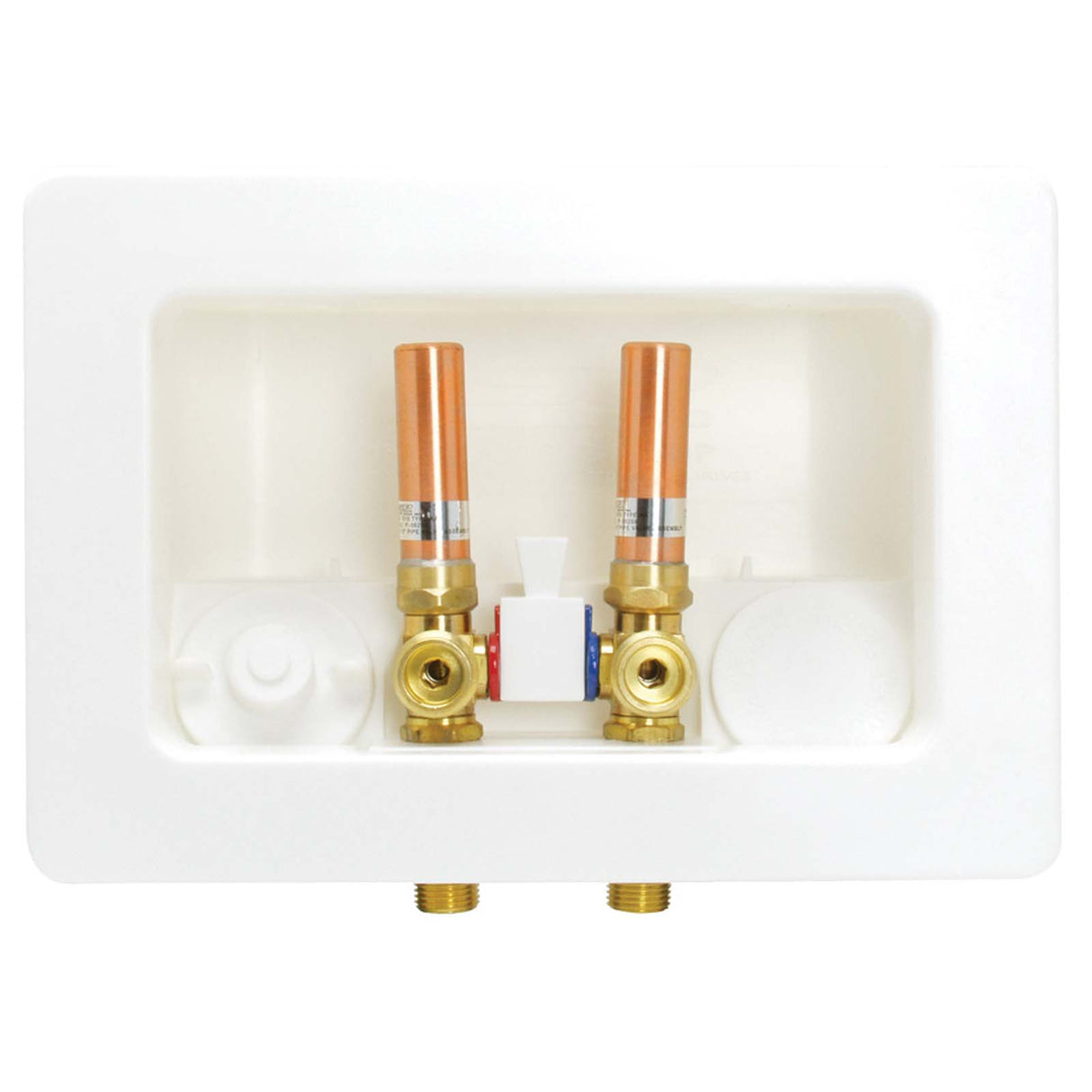 Kahuna OB-2111 1/2" Sweat Dual Outlet Box with 1/4 Turn Valve Plastic White