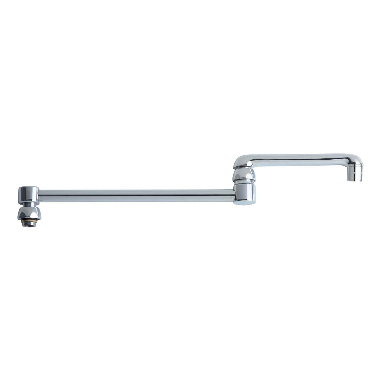 Chicago Faucets DJ18JKABCP No-Lead Double-Jointed 360 deg Swing Spout, 17-3/4" Reach, 2-1/4" H, Chrome Plated