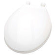 1600 White Centoco 1600 Series Economy Closed Front Elongated Solid Plastic Toilet Seat with Cover, White