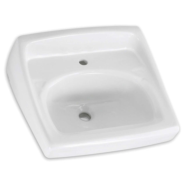 American Standard Lucerne 0356421.020 Vitreous China Single Centers 1-Hole Rectangular Wall Hung Lavatory Sink, White