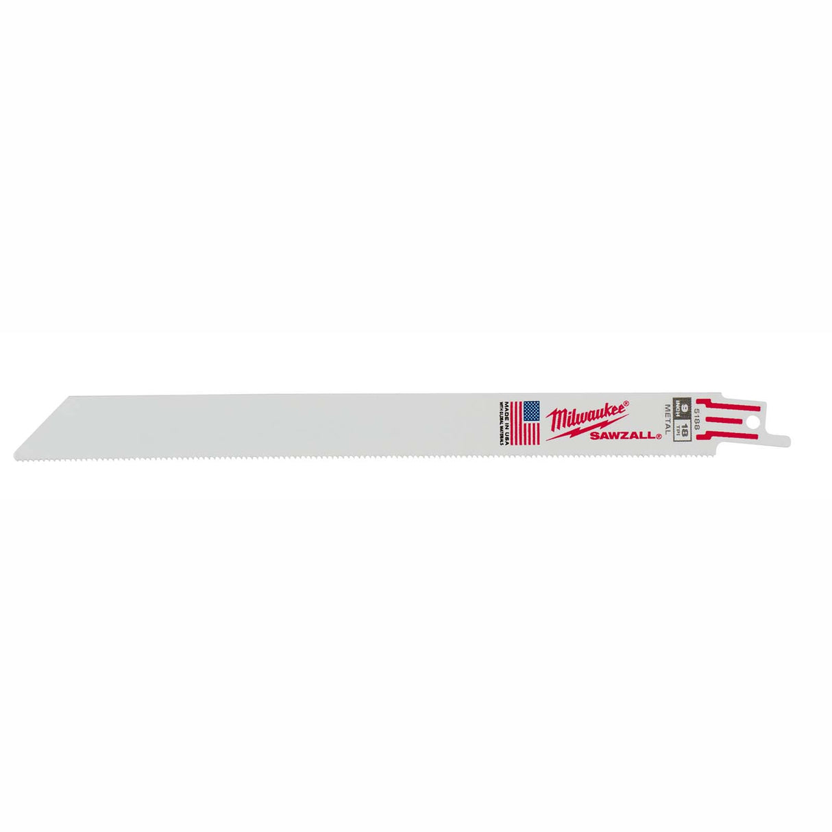 Milwaukee 48-00-5188 9" 18TPI Sawzall Blades, Thin Kerf, Metal (5 pack)