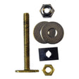 PlumbMaster Approved 40541 Solid Brass Closet Bolt Set with Round Washer, 1/4" Diameter x 3-1/2" Length